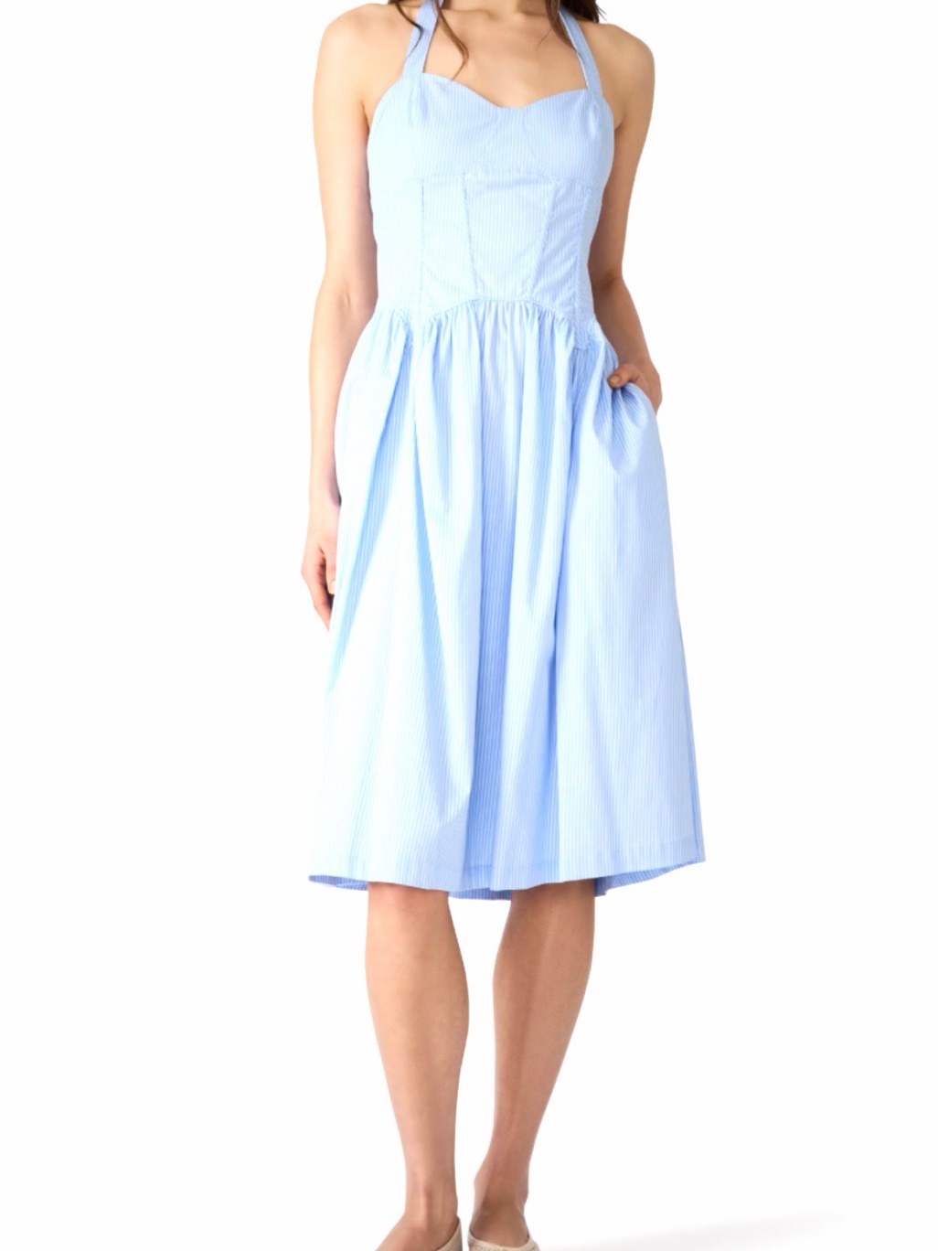 Steve Madden Leigh Anne Stripe Halter Dress Size Small New